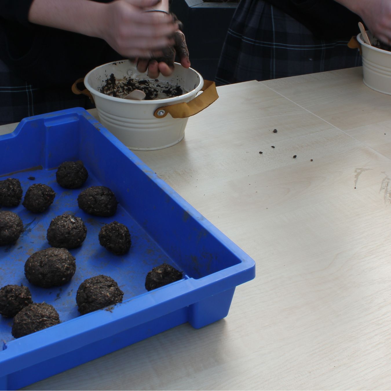 Making wildflower seed balls, Little Green Change